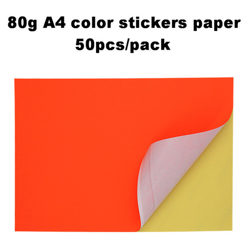 50 Feuilles Papier Autocollant Couleur A4 Imprimante À Jet - Temu