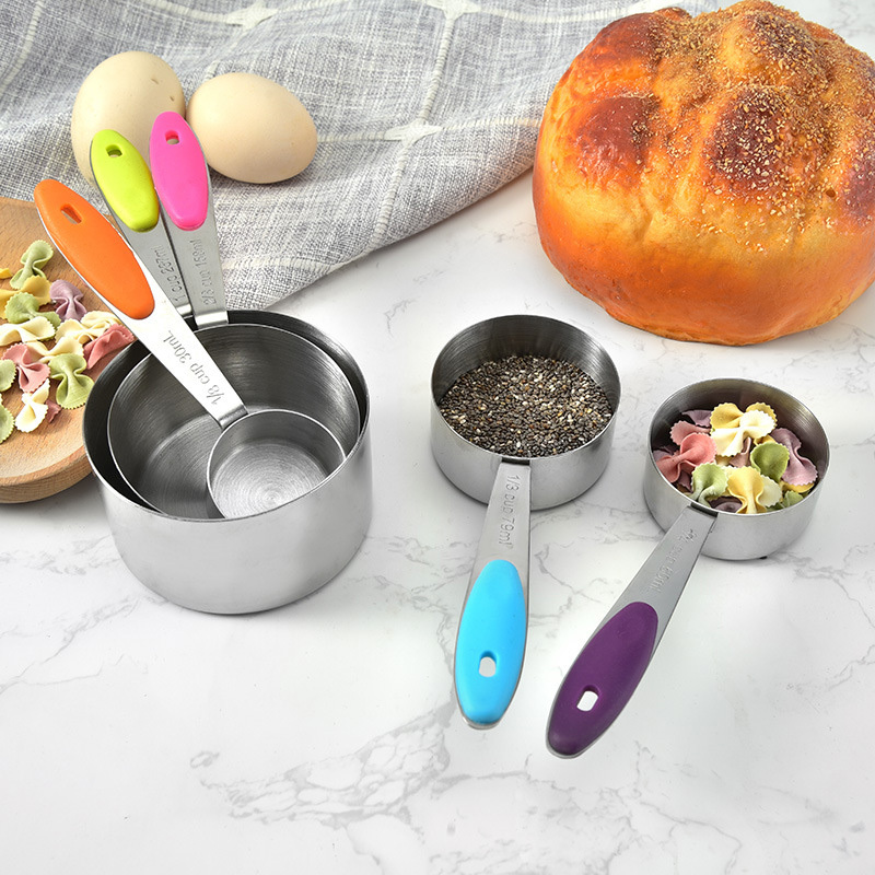 stainless steel measuring cup measuring spoon set stackable coffee measuring spoon cup set kitchen tools details 2