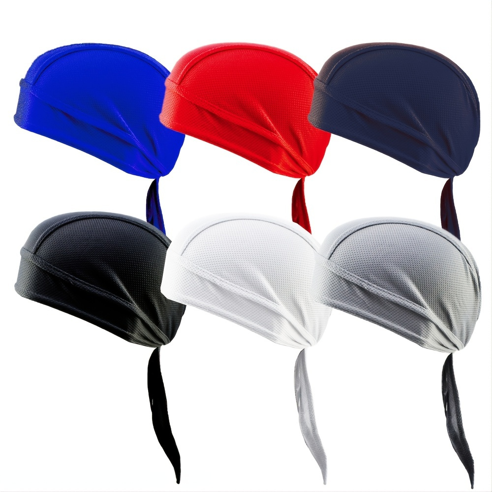 

1pc Breathable Mesh Long Tail Head Wrap Cycling Cap Beanie Skull Cap For Men, Ideal Choice For Gifts