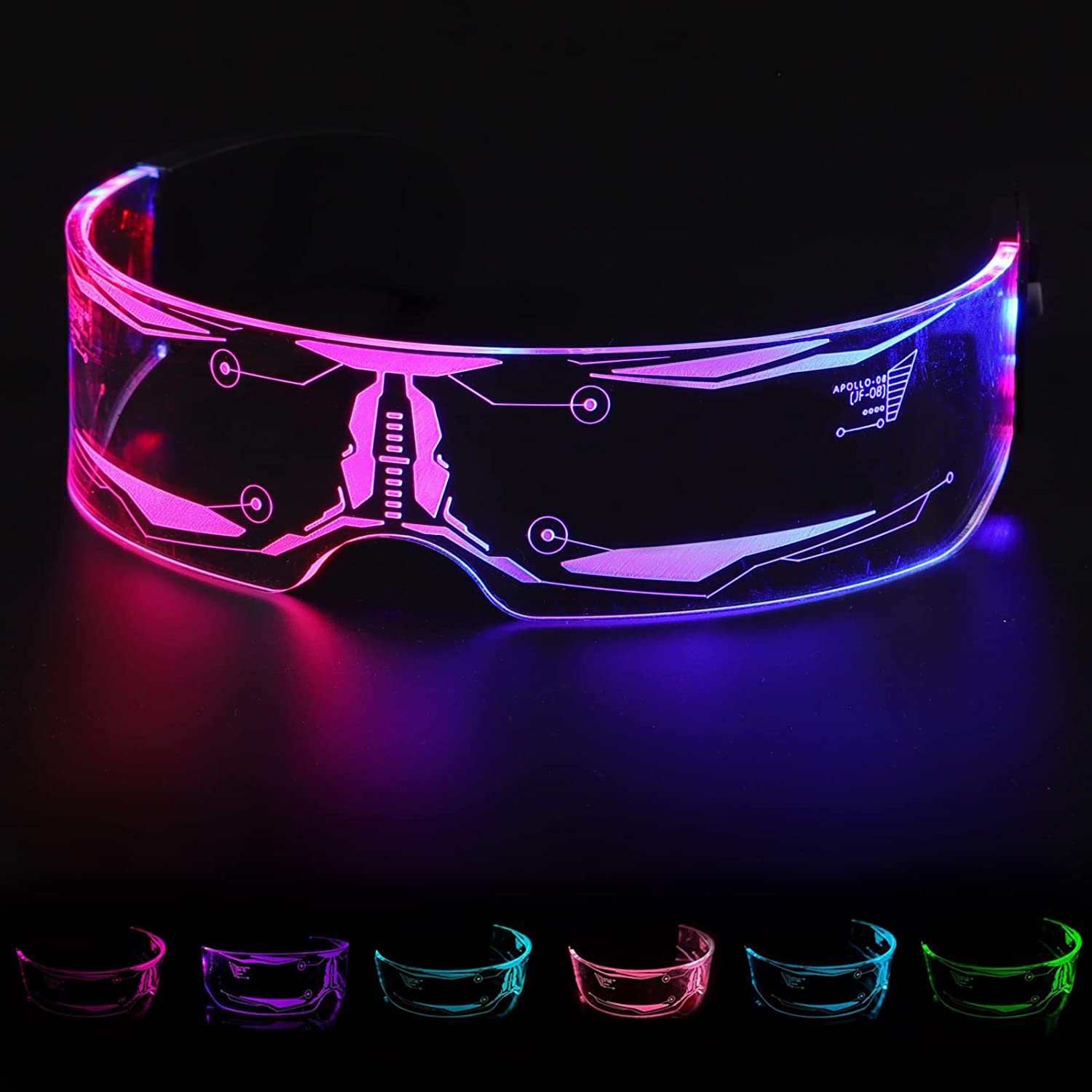 Multiventas_lex on Instagram: Gafas LED Luminosas Glow Futuristas  Multicolor Perfecto para uso en las noche, fiestas, discotecas, conciertos  y mucho más Requiere 1 pila CR2032 (Ya incluida) Función de 1 Botón, para