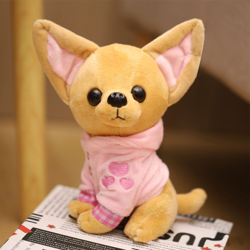 25cm Lifelike Chihuahua Dog Plush Toys Cute Dog Puppy Stuffed Animal Dolls  Soft Real Life Chihuahua