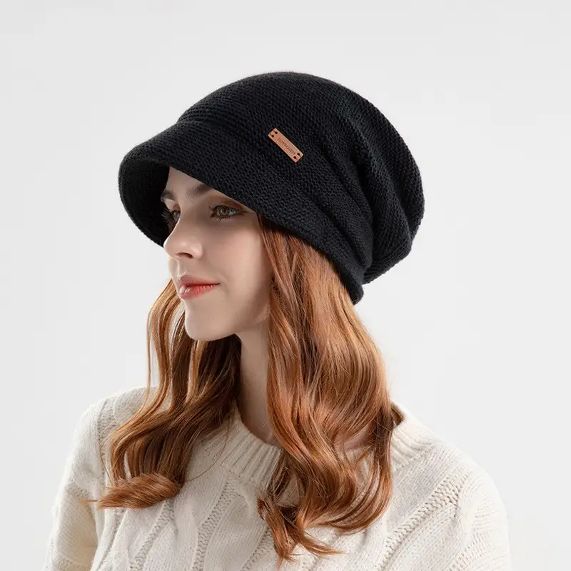 1 bonnet d'hiver chaud et stylé à bord court pour femmes – - Temu