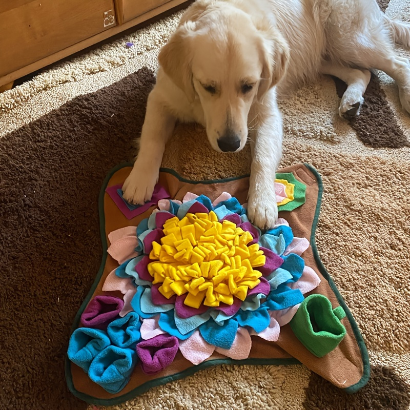 

Pet Snuffle Mat With Feeding Bowl, Sniffing Pad For Slow Eating, Interactive Dogs Puppies Training Mat