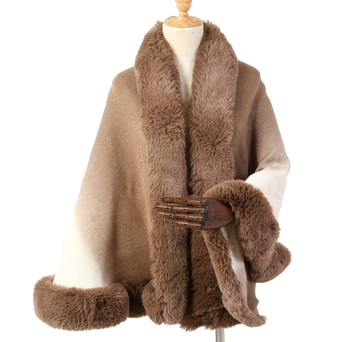 

25.60"x64.96" Imitation Rabbit Fur Shawl Scarf Collar Imitation Cashmere Cloak Winter Cold And Warm Shawl Wrap