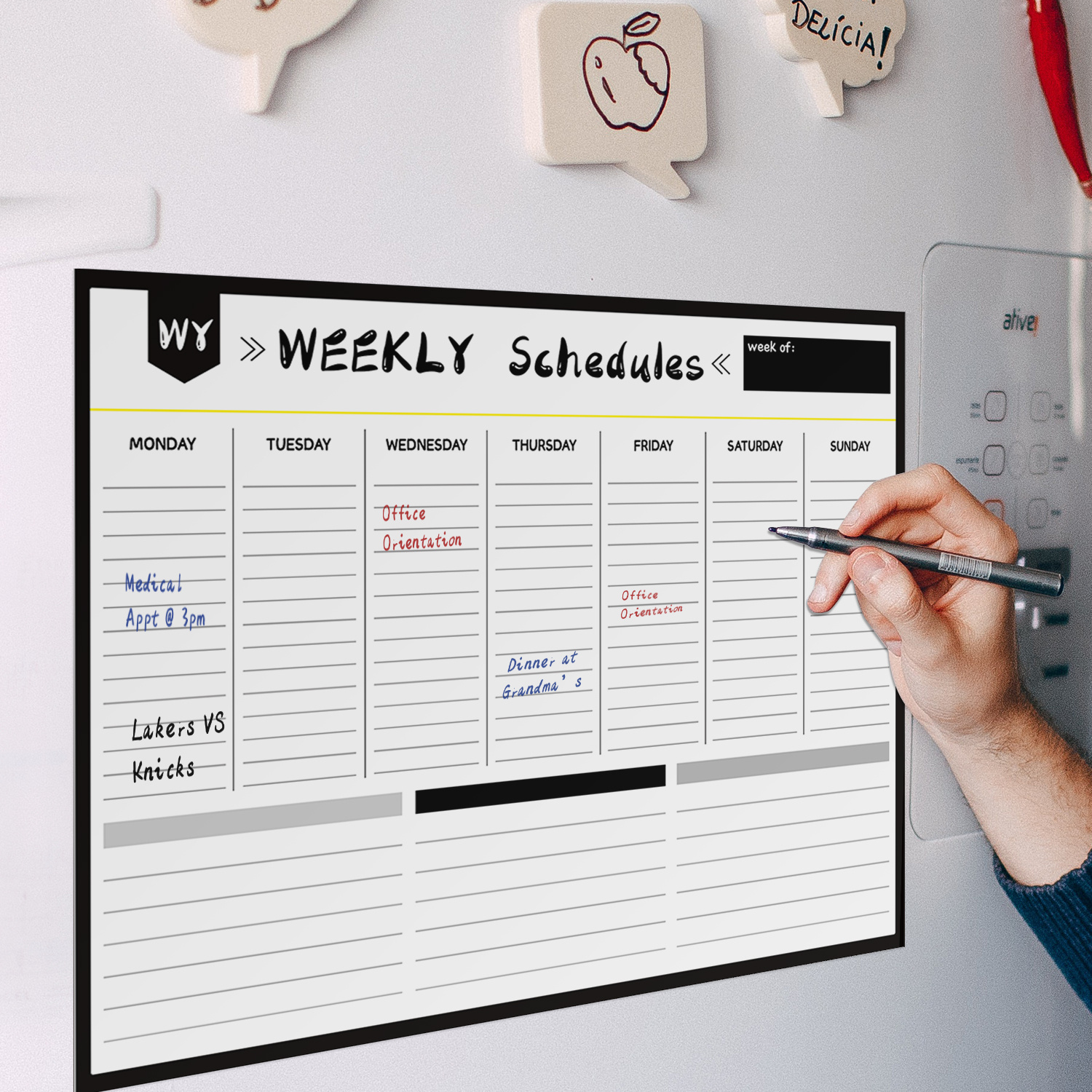 Magnetic Whiteboard Weekly Planner Grocery List Organizer - Temu