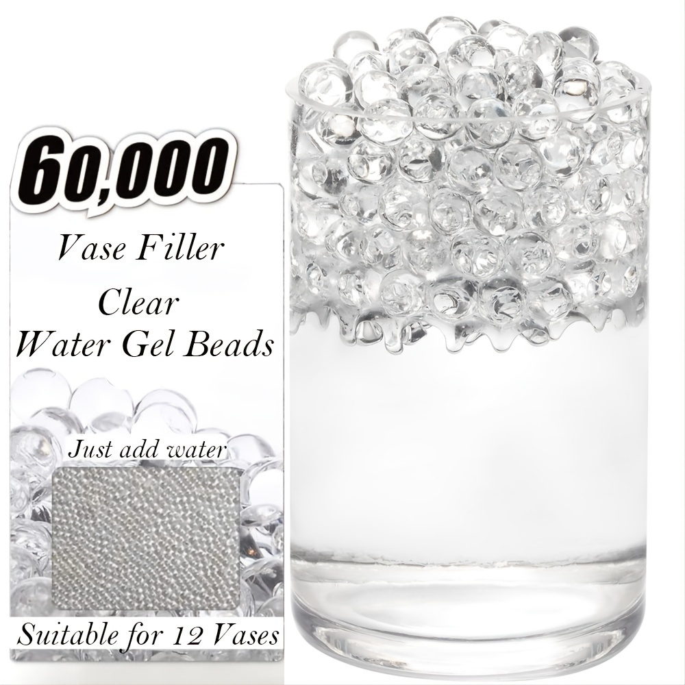 MAGICLUB 140,000 Clear Water Beads,Vase Filler Beads,Water Gel Beads for  Vases,Non Toxic Water Beads for Soilless Planting,Floating Candles,Floral