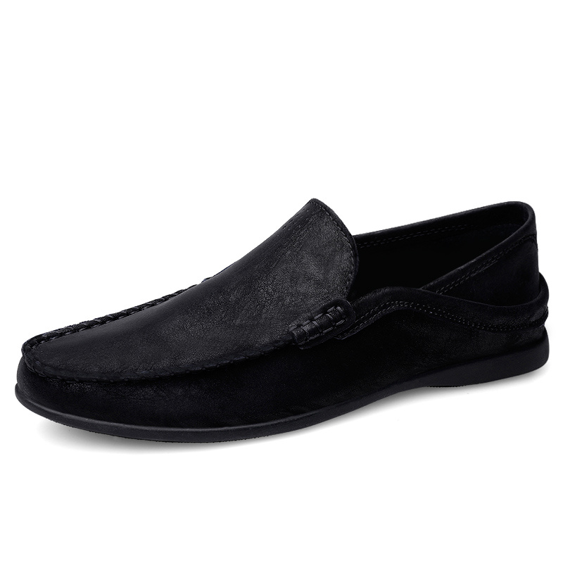 Men's Genuine Leather Loafer Shoes Fashion Casual Lightweight Slip On ...