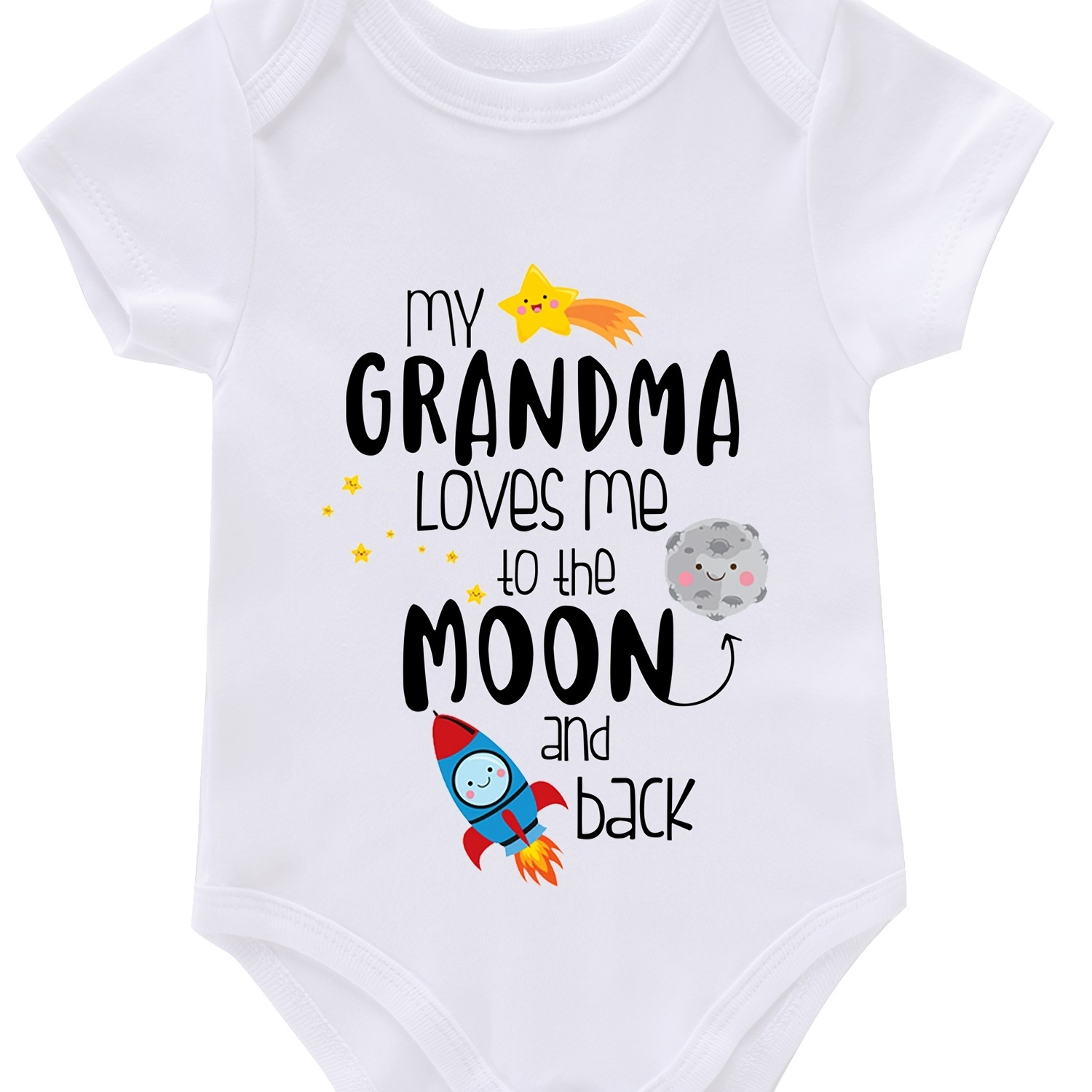 

Newborn Infant Short Sleeve Romper "my Gramdma" Print Bodysuit Onesies For Baby Girls And Boys Toddler Clothes