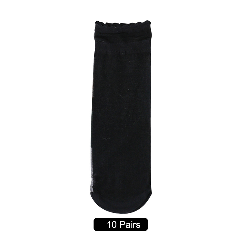 10 Pairs Summer New Lace Ultra-thin Solid Color Versatile Women's Socks