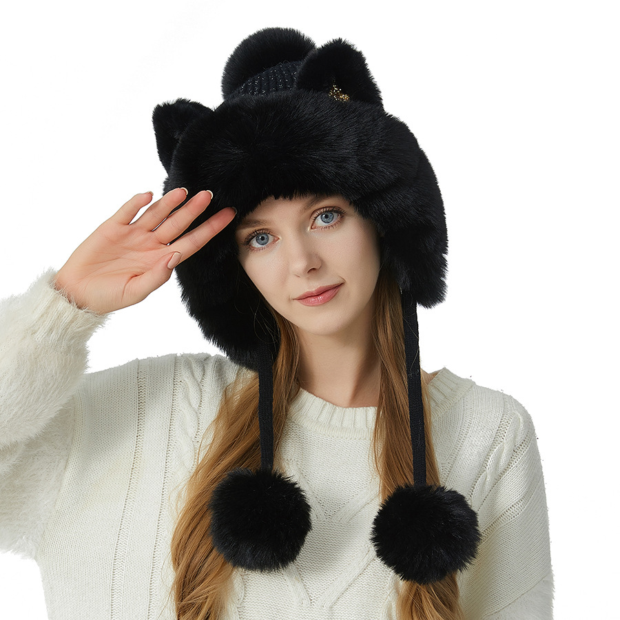 Handmade Cat Ears Pompom Knitted Beanie – kawaiienvy