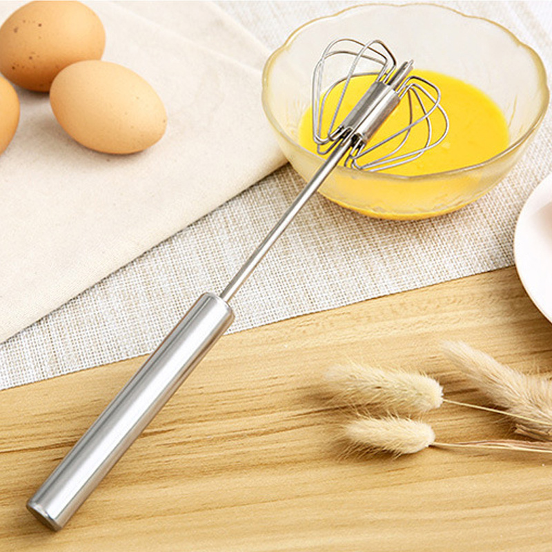 1pc stainless steel semi automatic egg beater egg whisk kitchen tools details 3