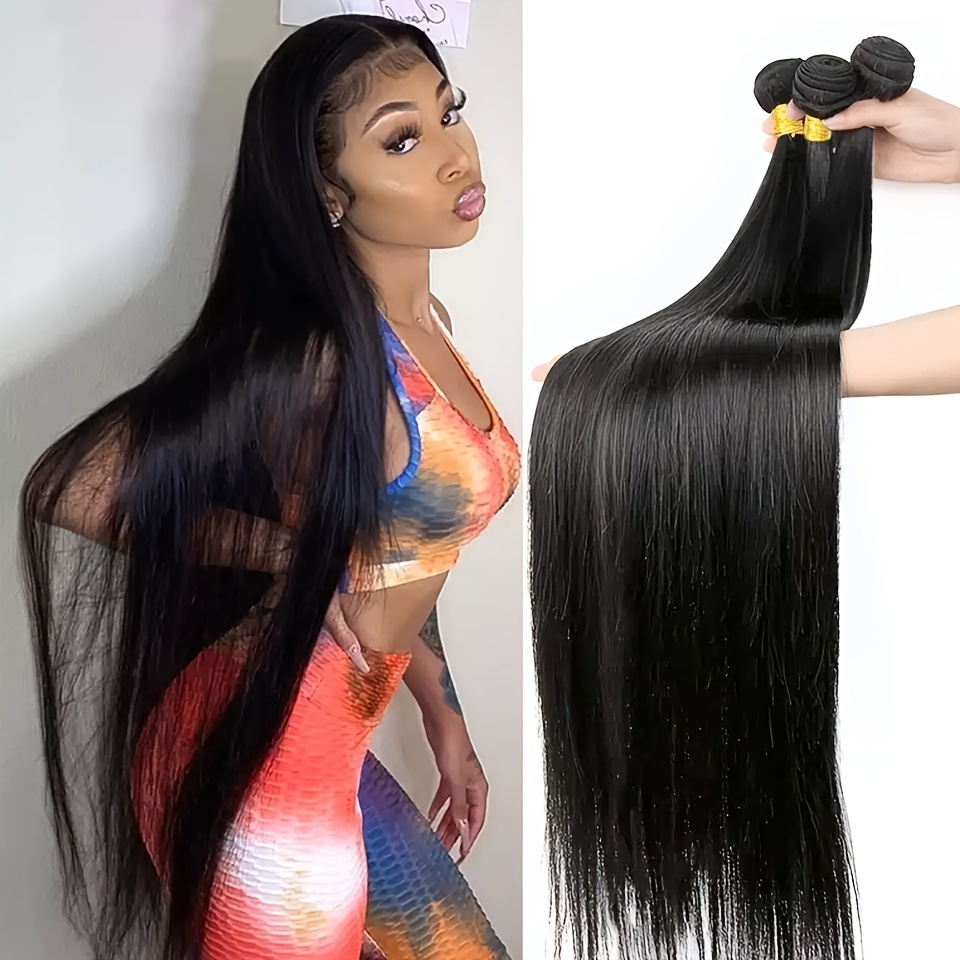 Straight Human Hair Bundles Inches Unprocessed Virgin Brazilian Hair Bundles Weave Hair Human Bundles For Woman - Beauty & Personal Care - Temu Straight Human Hair Bundles Inches Unprocessed Virgin Brazilian Hair Bundles Weave Hair Human Bundles For Woman - Beauty & Personal Care - Temu