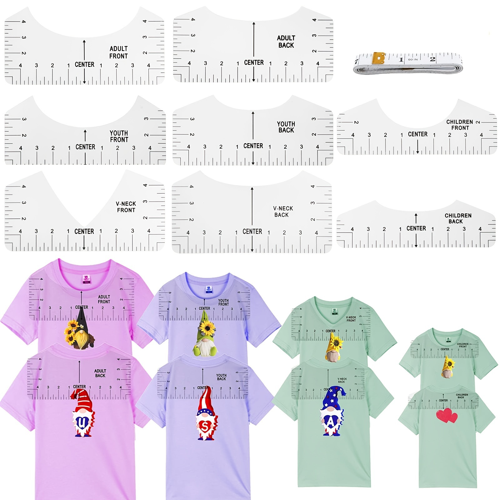 Tshirt Ruler Guide For Vinyl Alignment T Shirt Rulers To - Temu United Arab  Emirates