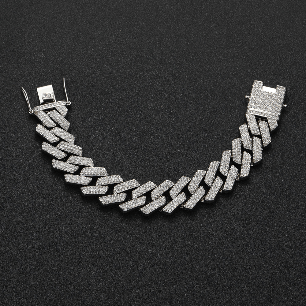 Men's KRKC&CO 20mm Three Rows Diamond Bracelet