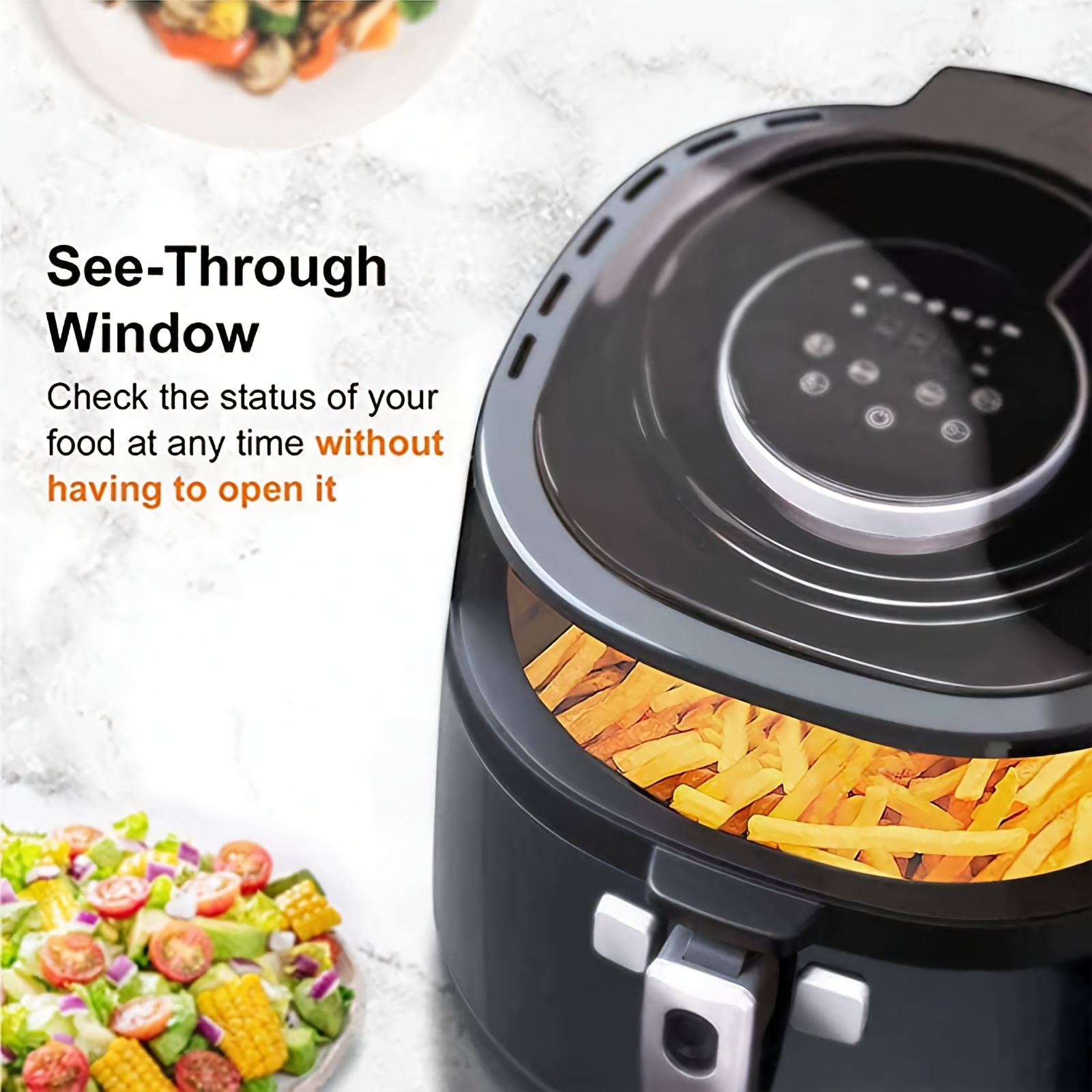 Drelex Digital Air Fryer With Visible Cooking Window Led - Temu