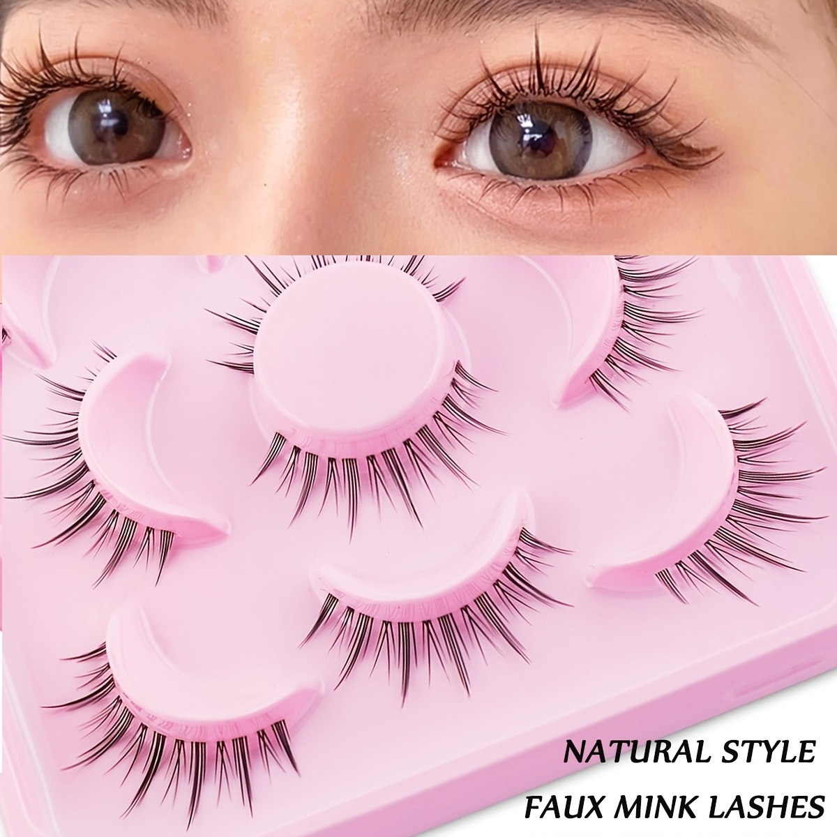 

3d Faux Mink Lashes Natural Soft Fake Eyelashes, Short False Eyelashes, Transparent Root Fake Eyelashes