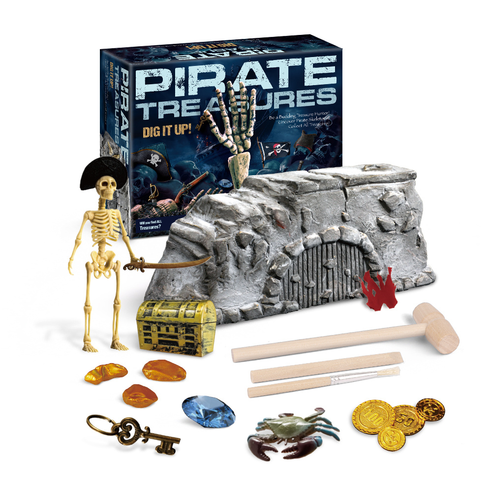 JOYUE Boîte de Coffre au Trésor de Pirate, 50 Pièces d'or de Pirate + 50  Pièces Diamant de Pirate Set, Jouets Enfants Halloween en Plastique Trésor  pour Trésor Chasse Décoration de Fête 