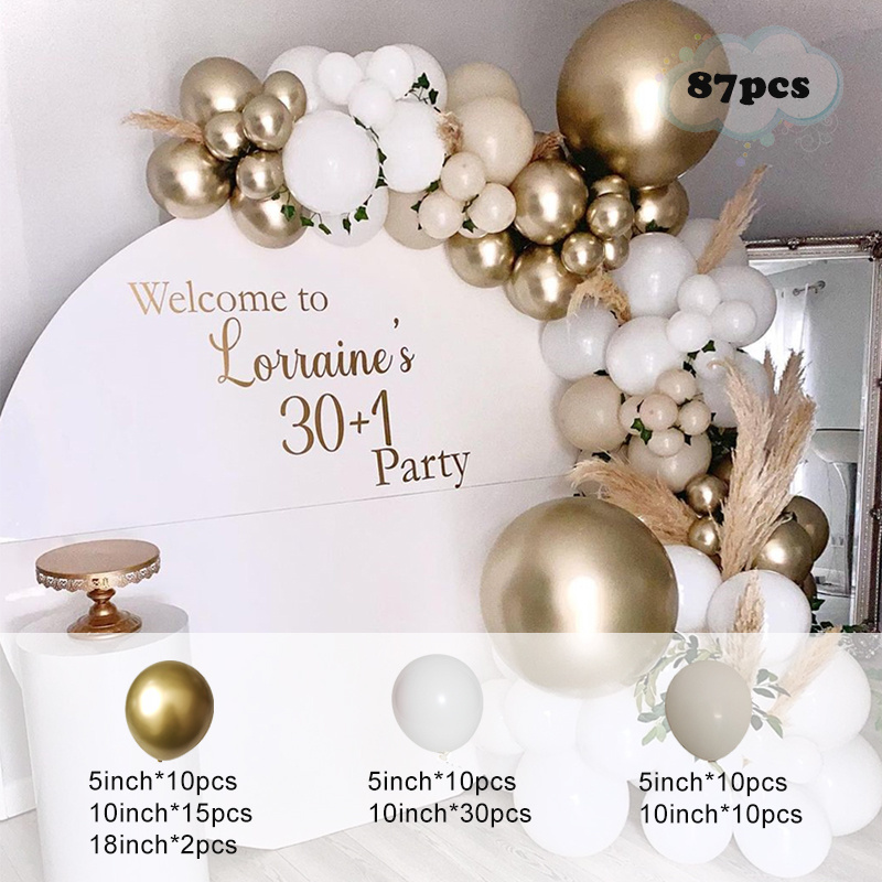 White Balloon Arch Kit Theme Party Decorations