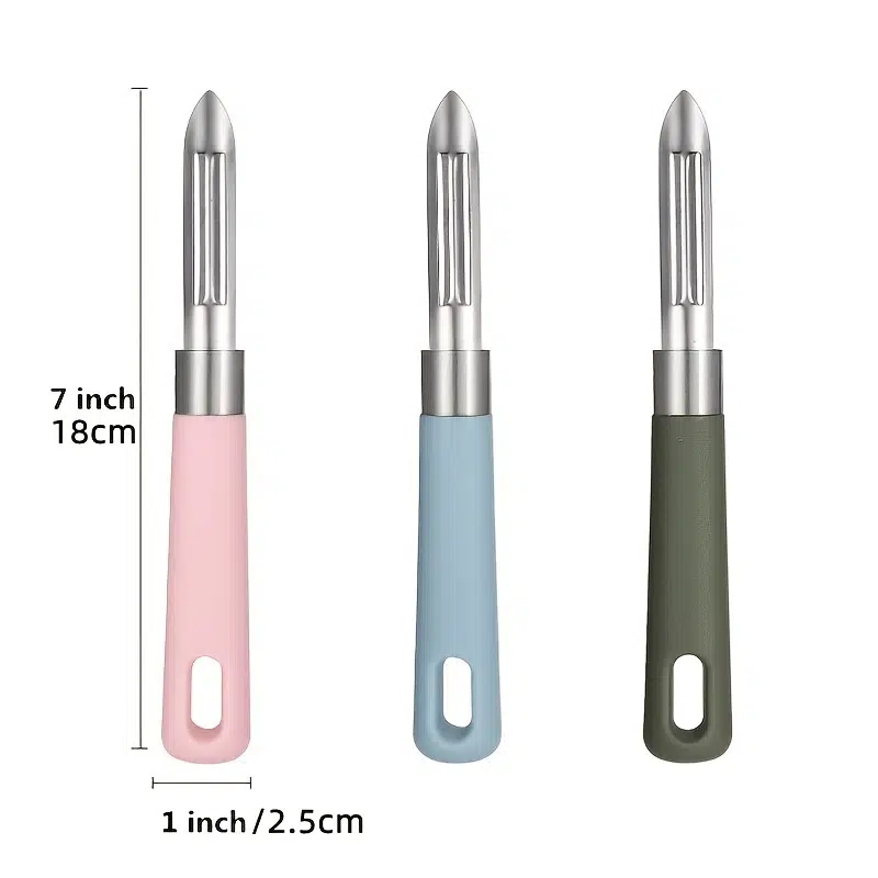 1pc kitchen vegetable peeler stainless steel rotating vegetable peeler with non slip handle and sharp blade details 5