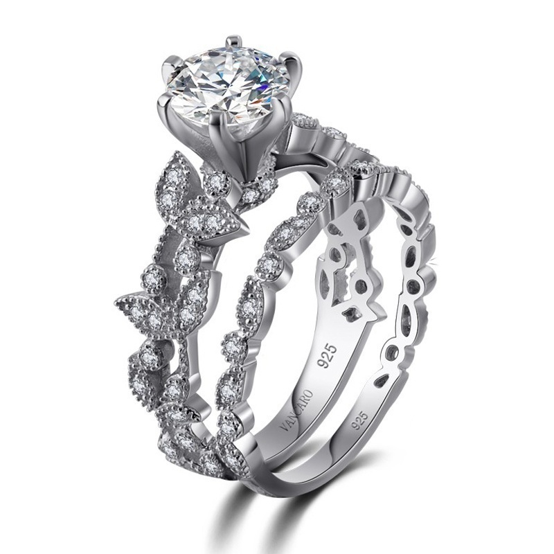 Alloy Wedding Engagement Ring Set