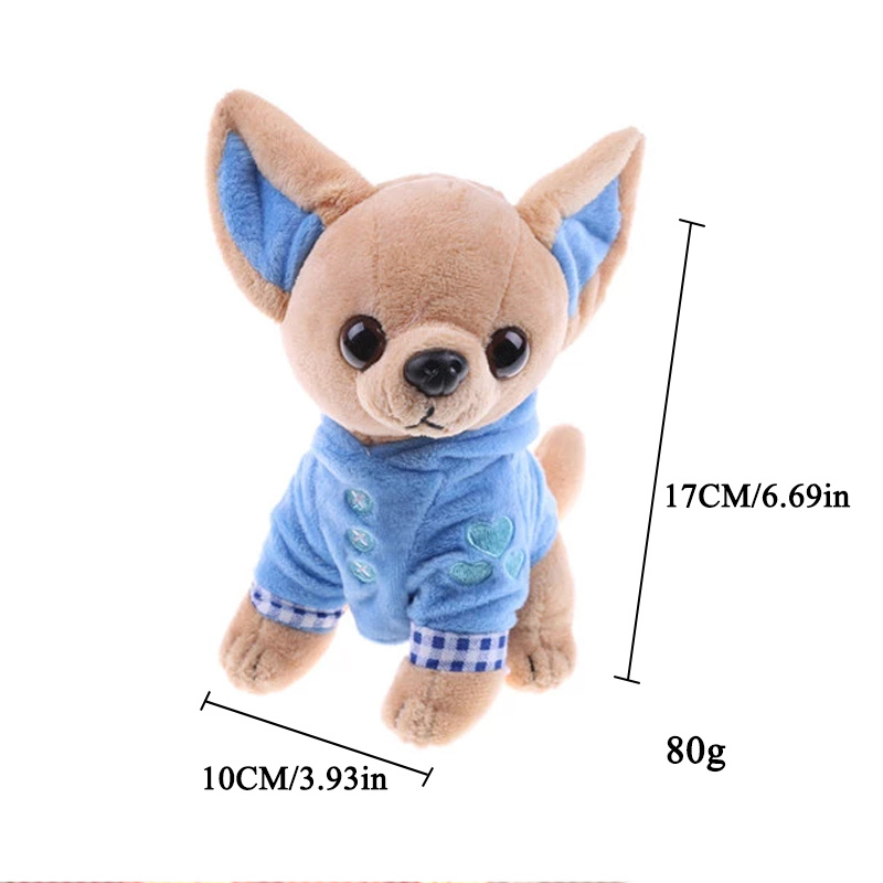 ZHONGXIN Made Simulation Chihuahua Dog Stuffed Animal - 10 inch Cute Chihuahua Dog Plush Toy, Lovely Dog Plush Toy Model As Gift Toy Gift C