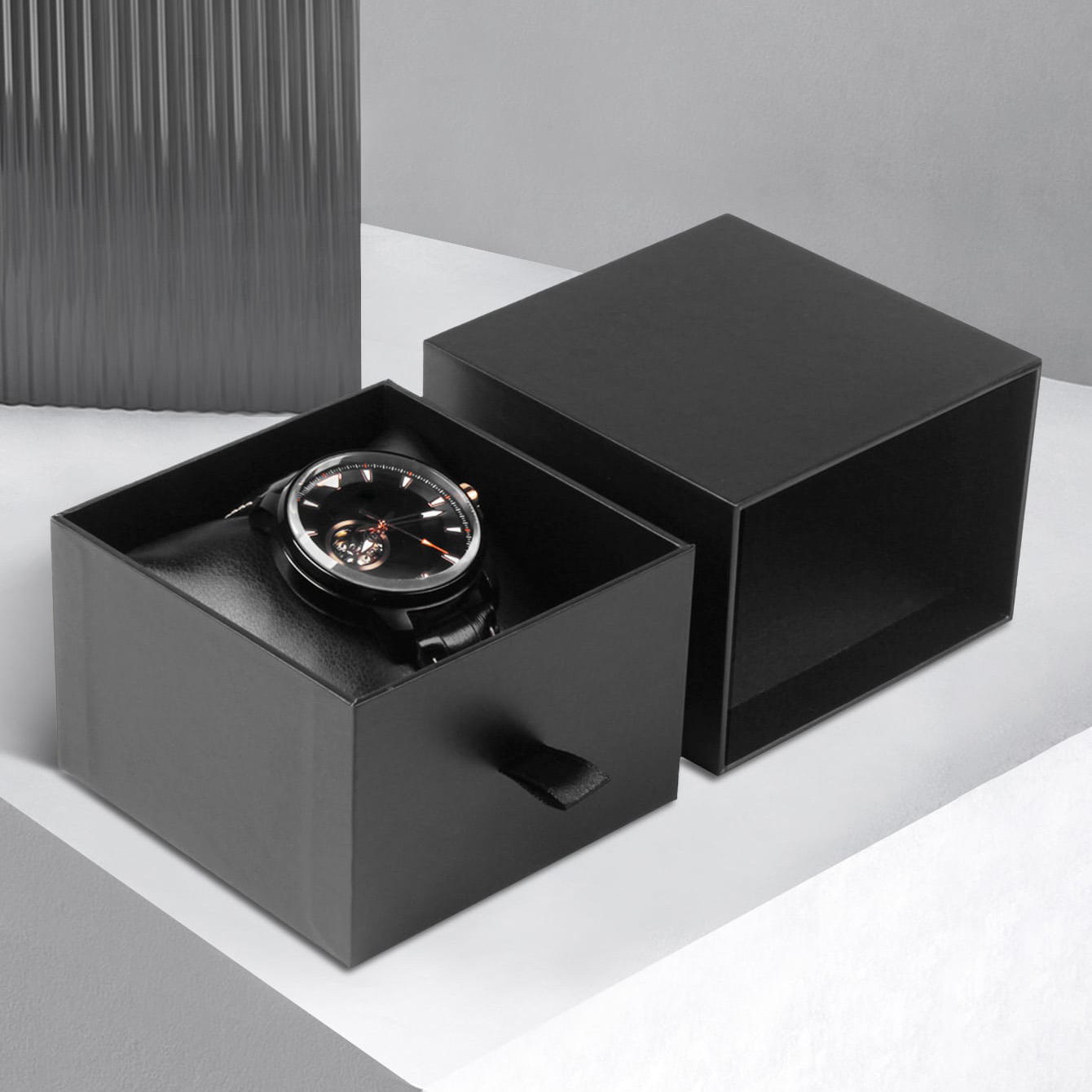 Removable Black Beautiful Gift Box For Watch details 4