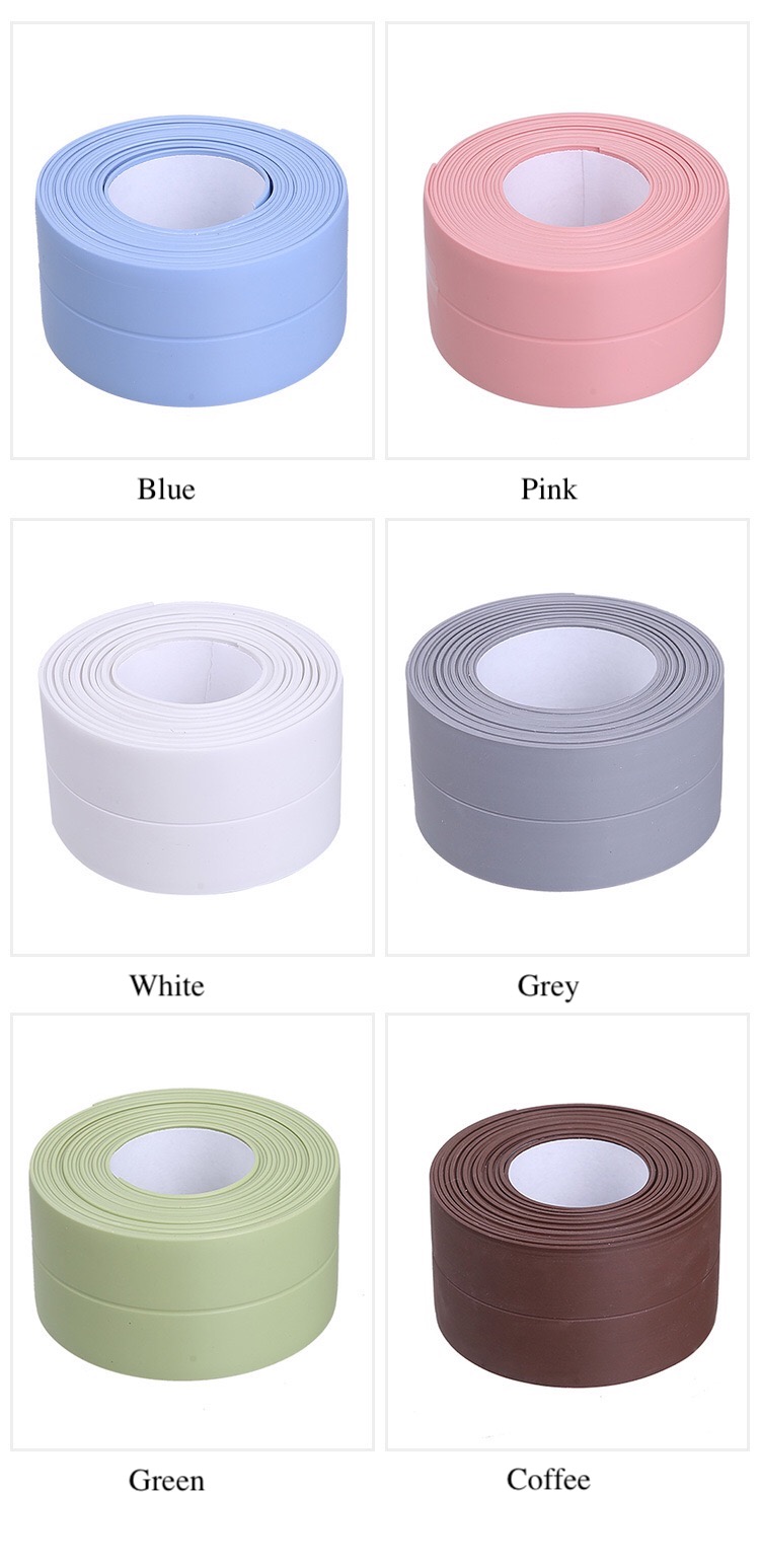 4 cintas selladoras, cinta selladora impermeable, cinta de calafatear,  cinta adhesiva de PVC para bañera y pared, para cocina, inodoro, baño,  bañera
