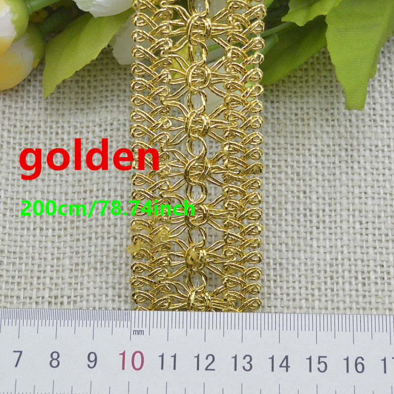 Bling Gold Silver Lace Curve Fabric Trim Ribbon Craft DIY Braided Clothes  Sewing Accessories Home Curtain