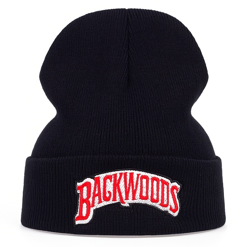 

1pc Autumn And Winter Men's And Women's Universal Wool Cap Backwoods Embroidered Knitted Cap Pullover Hip Hop Warm Cap, Ideal Choice For Gifts