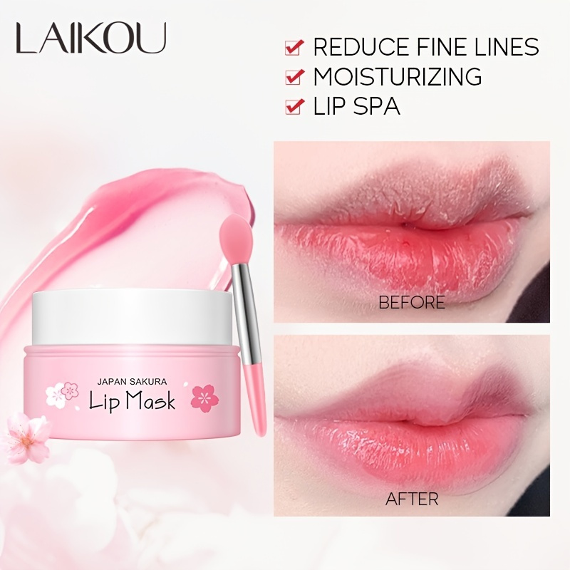 1pc Sakura Lip Mask Lip Wrinkle Moisturizing Mask Lip Repairing Mask