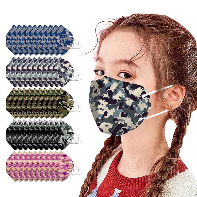 Disposable Face Mask Individually Wrapped 60-Pack, 6 Colors Camo