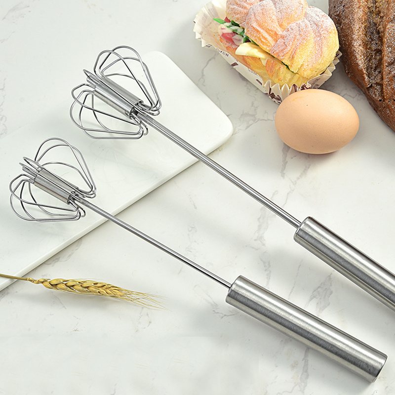 1pc stainless steel semi automatic egg beater egg whisk kitchen tools details 4