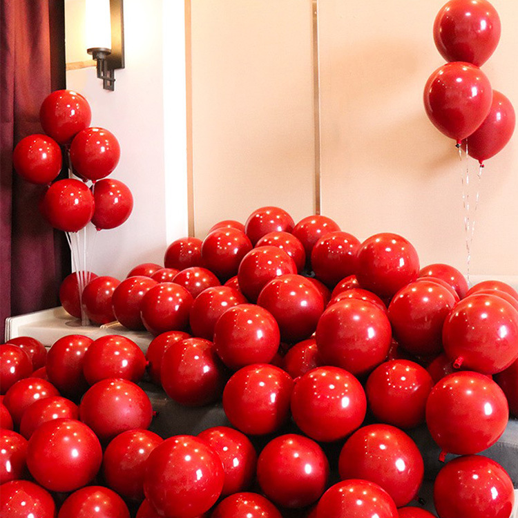 50 Piezas De Globos De Corazones Rojos De Granada De Doble Capa Engrosada  Para Fiestas Y Decoraciones De Bodas, Moda de Mujer