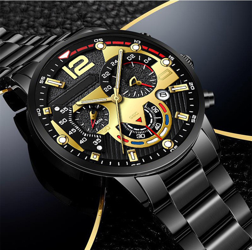 Fashion Men's Stainless Steel Watch Luxury Quartz Wristwatch - Temu