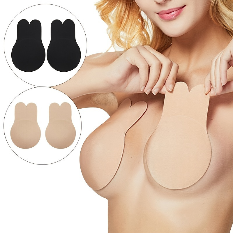 QIIBURR Breast Lift Bra Invisible Bra Tape Silicone Chest Sticker Lift  Seamless Bra Waterproof 1 Pair 