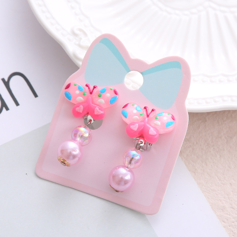 Image of S's Cartoon Clip-on Earrings, Cute And Fashionable Ear Accessories With Flowers, Stars, Unicorns, And For Girls