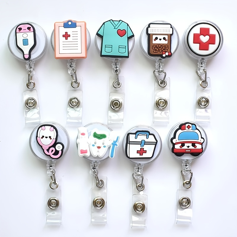 Acrylic Medical Cartoon Patch Badge Reel Retractable Nurse - Temu