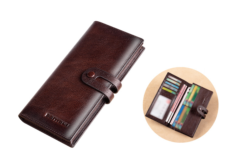BanYaNu RFID Trifold Wallet for Men - Mens Genuine Leather Wallets - 11  Credit Card Holders - Mens Tri Fold Wallet with 2 Money Cash Slots - Gift  For