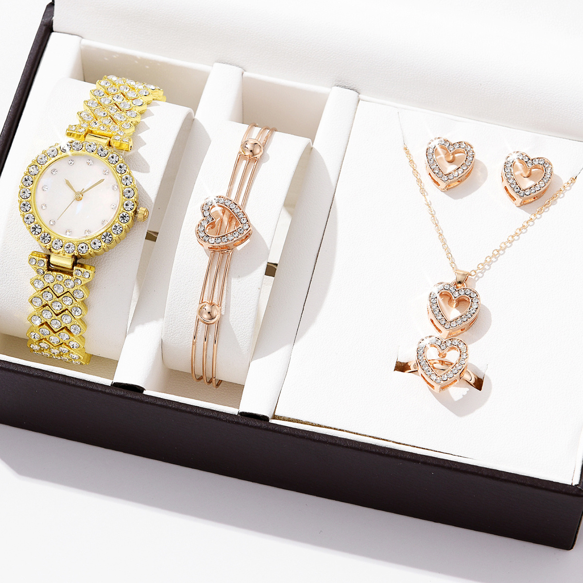 Watch bracelet discount and necklace set