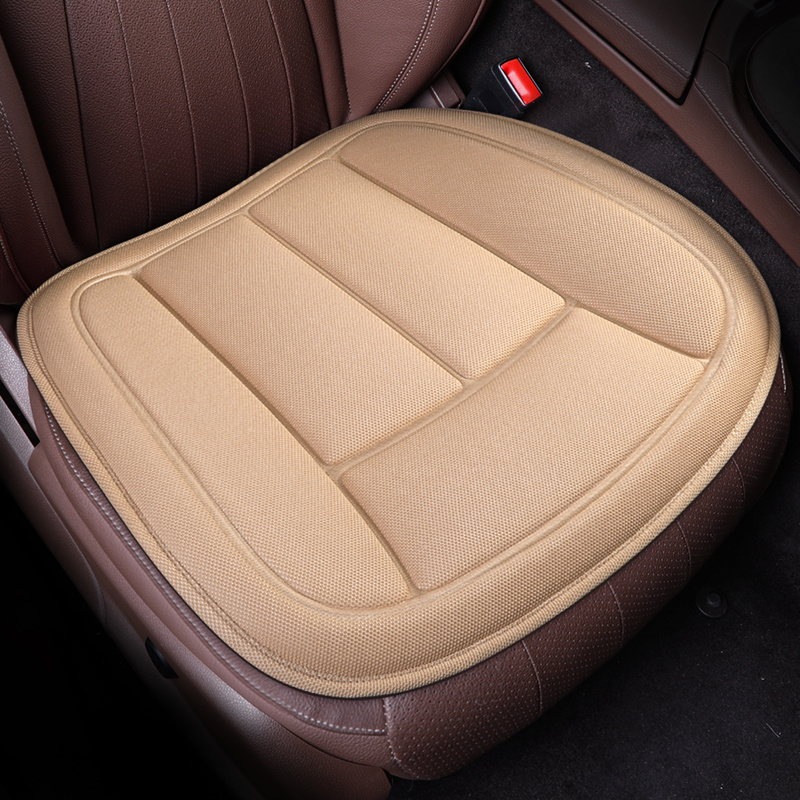 Car Seat Cushion for Leather Seats for Driver. Less Fatigue on Long Trips.  Cool and Dry in the Heat. Summer Seat Pad. Eco Friendly. Beige 