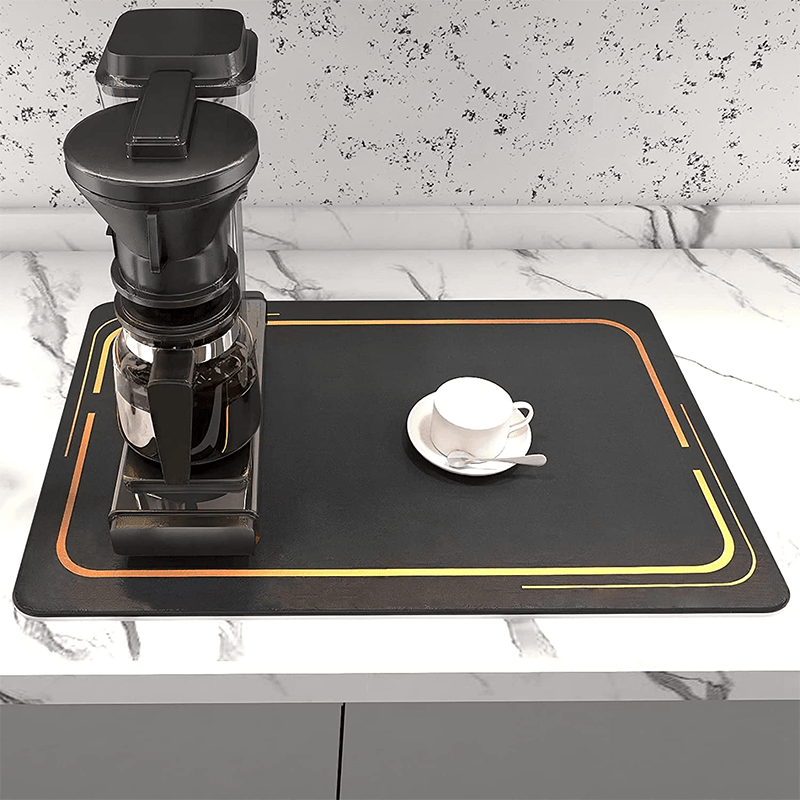 Coffee Mat Hide Stain Backed Absorbent Dish Drying Mat for Kitchen