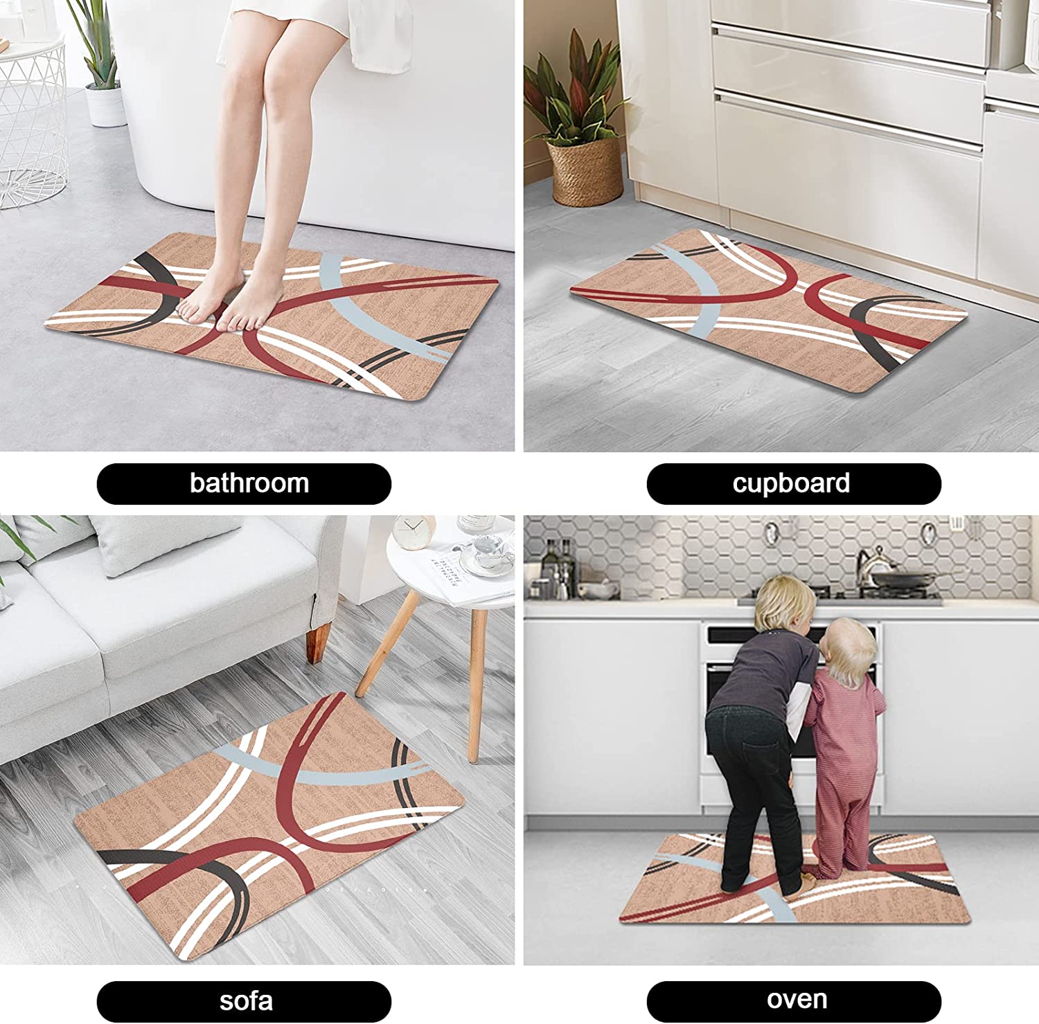 tchdio Kitchen Rug-Rubber Backing Non Skid Kitchen Mats for Floor-Absorbent  Quick Dry Washable Kitchen Rugs-Kitchen Runner Rug Kitchen Floor Mats for
