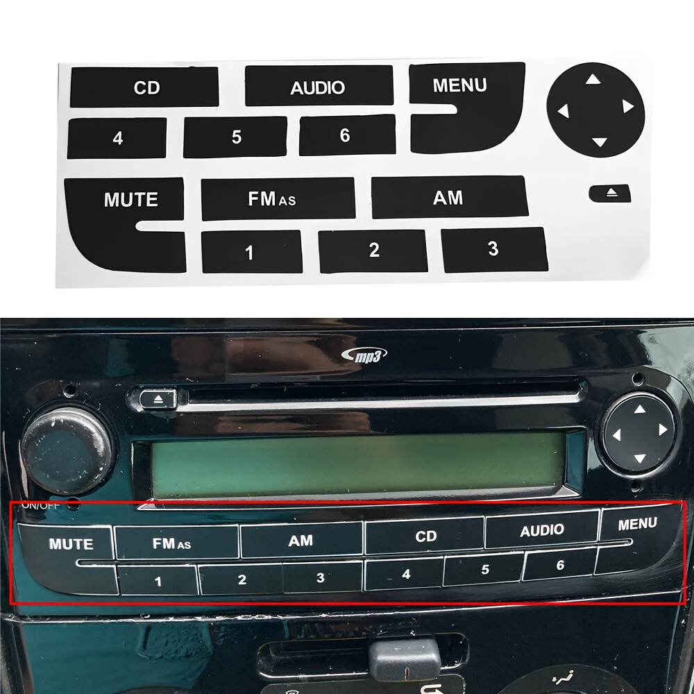 Front Center Console Stereo Worn Peeling Radio Button Repair Decals