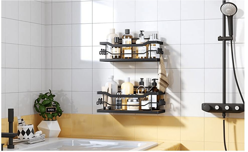 Rustproof Hanging Wood Shower Caddy - 2 Tier Waterproof and Natural Bamboo  Bathroom Wall Organizer with Stainless Steel Shelf Rack for Shampoo - China  Serving Tray/Shelf/ Organizer Holder/Stand, Crafted with 100% Naturally