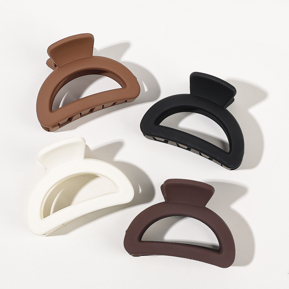 TEMU 4pcs Medium Matte Hair Claw Clips Solid Color Non-slip Grip Hair Jaw Clip For Accessories