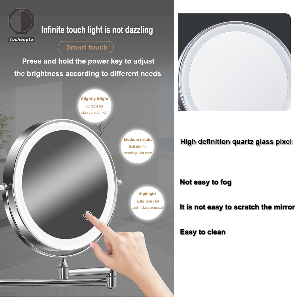 Acheter Miroir de maquillage avec 10 lumières LED grossissantes
