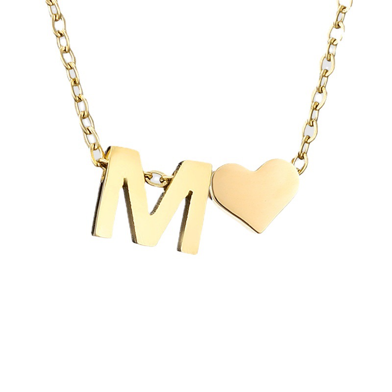 Stainless Steel Tiny Letter Pendant Necklace Chain Bracelet - Temu