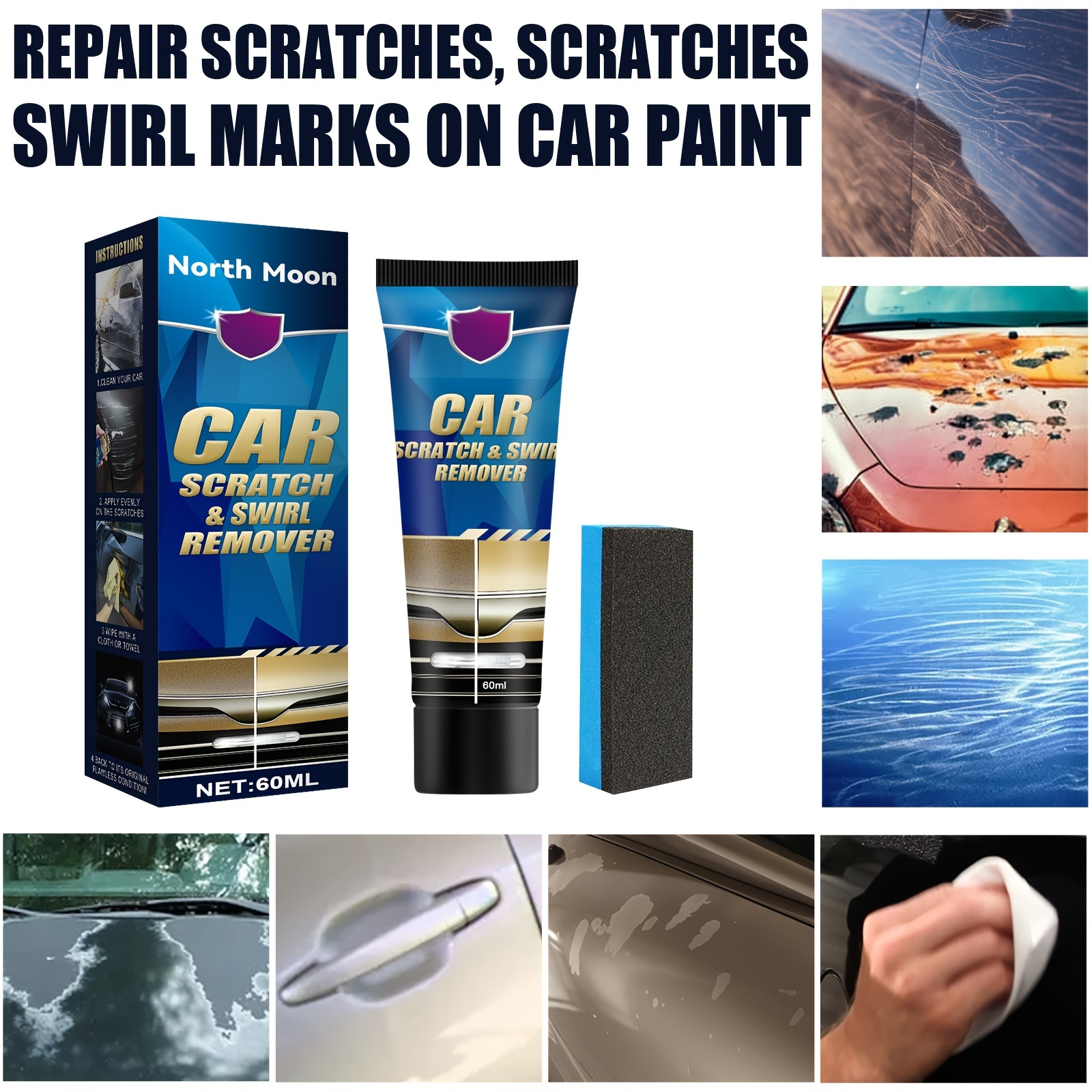 Car Scratch Repair Paste 120ml Compound wax Car Scratches Repair Auto Paint  Care Polishing Cream Paste Scratch Remover Repair - AliExpress