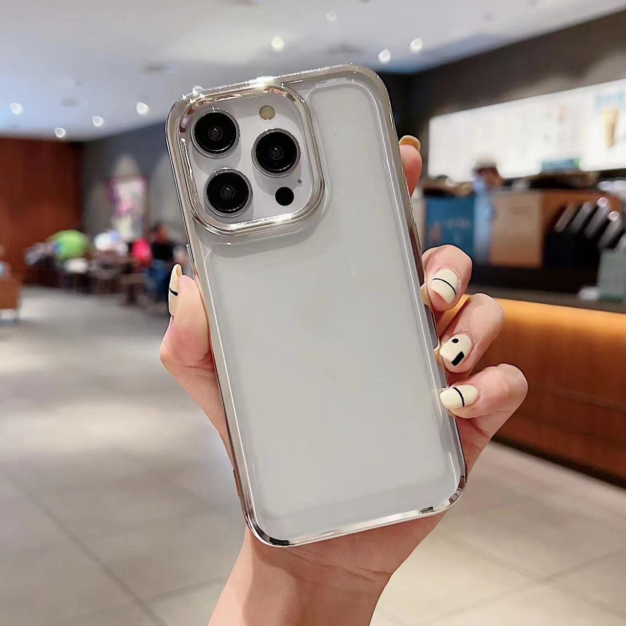 A Bling Transparent Silicon Phone Case For,iphone14/14plus/14pro