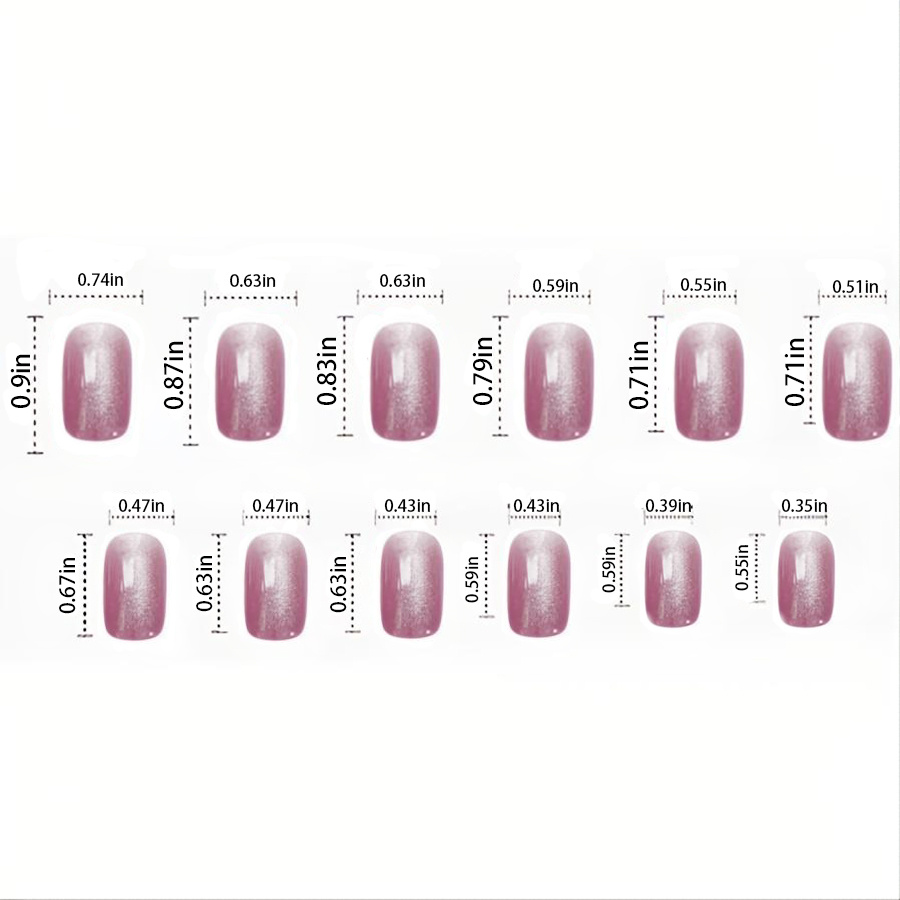 press on nails medium fake nail with glue cat eye coffin glossy full cover false nails glue on nails acrylic false nail tips for women girls details 3